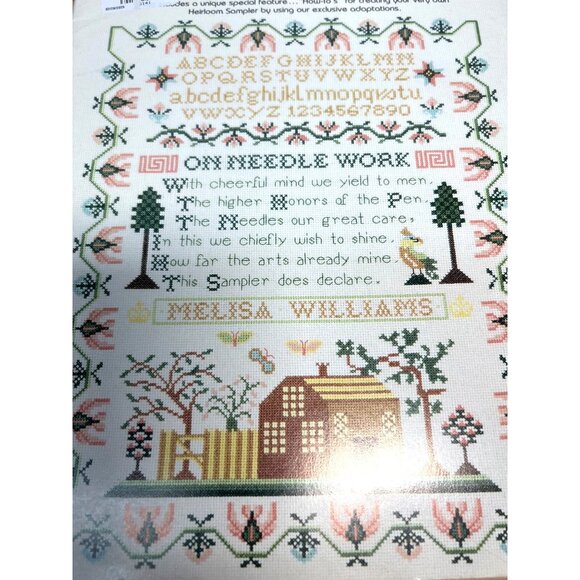 Antique Museum Samplers Cross-Stitch Patterns By Paragon Heirloom Series Melissa - Picture 1 of 3